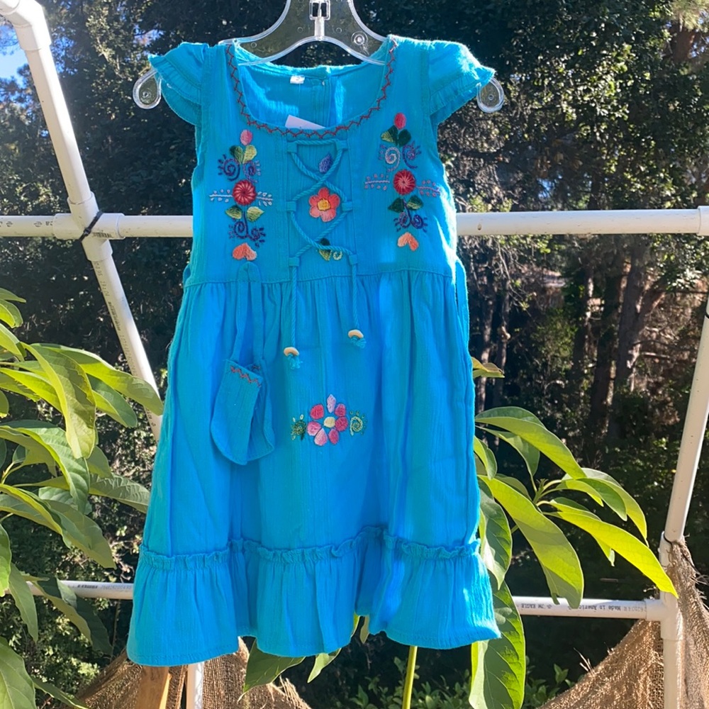 24 months gauze dress with embroidery never worn